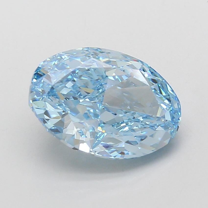 4.04 Ct. Fancy Vivid Blue Oval Lab Grown Diamond