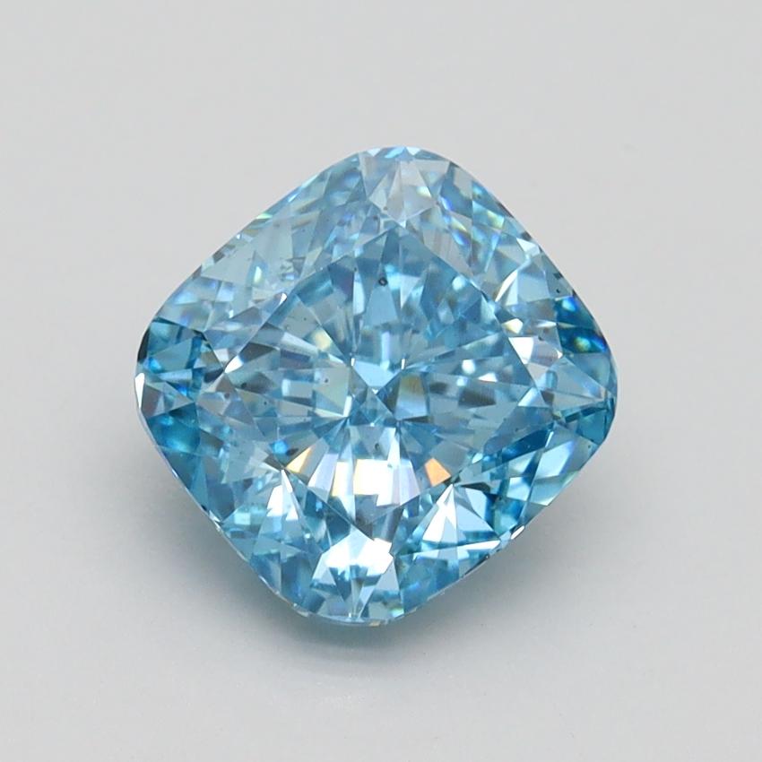 2.03 Ct. Fancy Vivid Blue Cushion Lab Grown Diamond