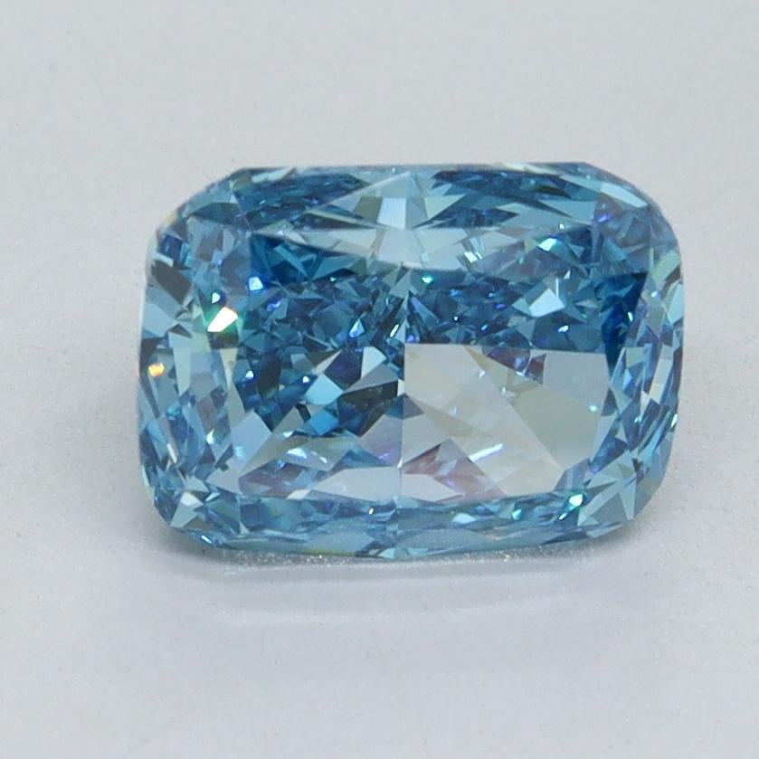 2.04 Ct. Fancy Vivid Malibu Blue Cushion Lab Grown Diamond