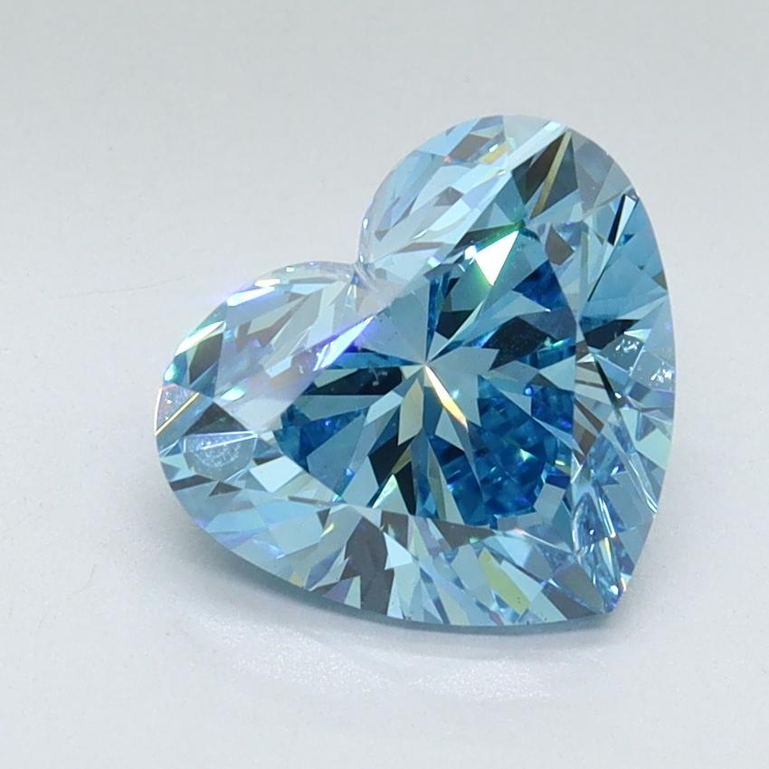 2.00 Ct. Fancy Vivid Malibu Blue Heart Lab Grown Diamond