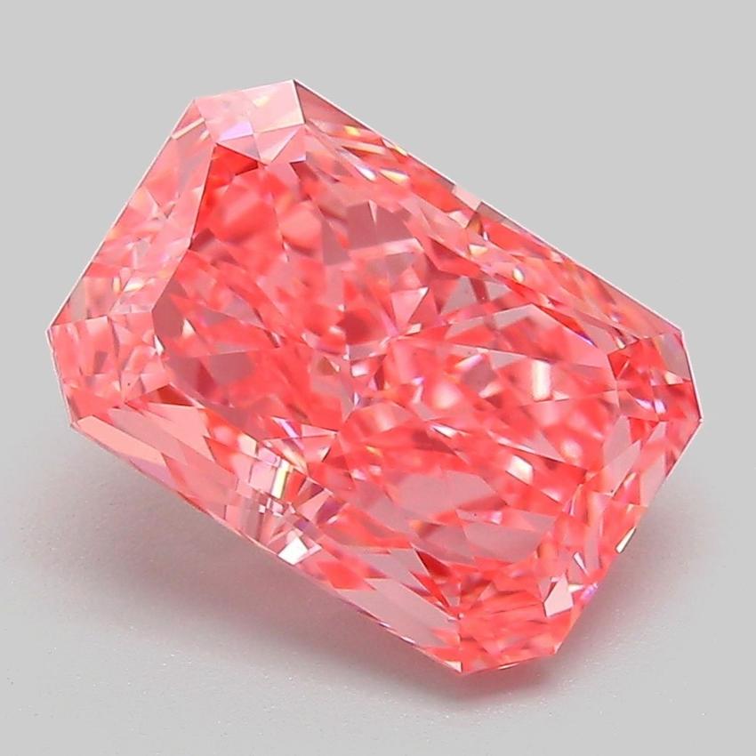 3.09 Ct. Fancy Vivid Pink Radiant Lab Grown Diamond