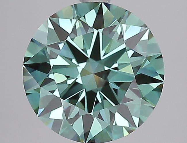 3.03 Ct. Fancy Vivid  Green Round Lab Grown Diamond