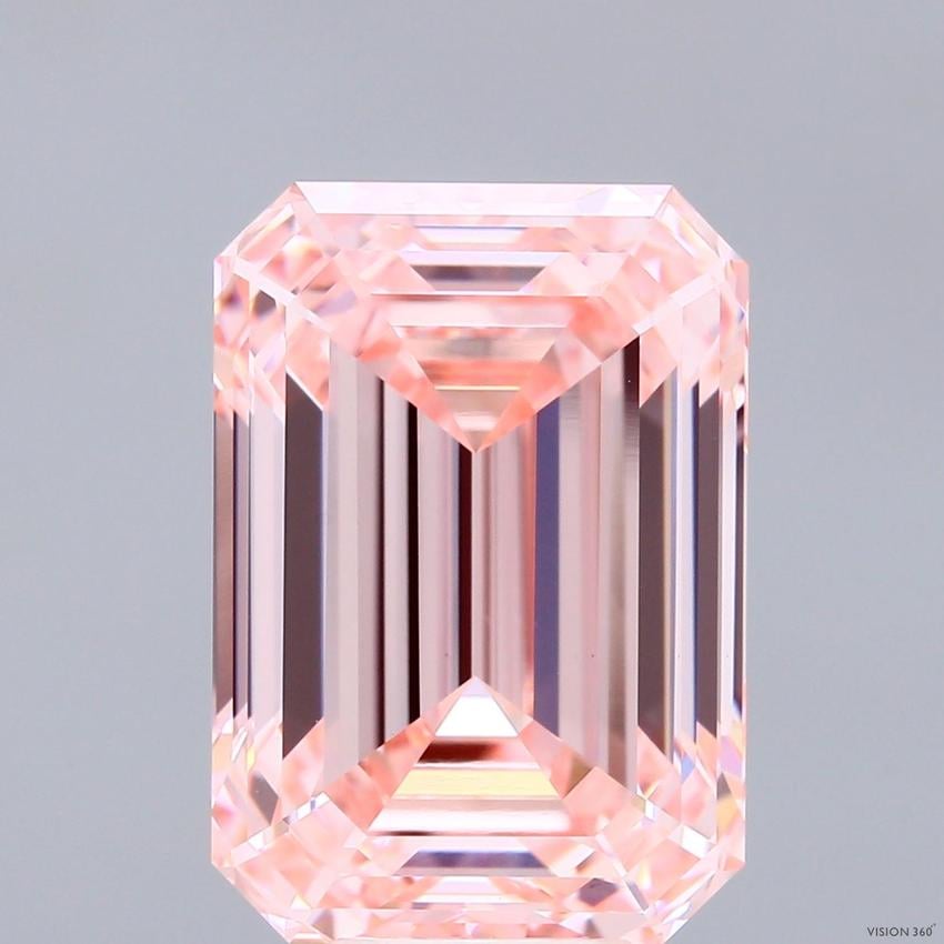 10.56 Ct. Fancy Intense Pink Emerald Lab Grown Diamond