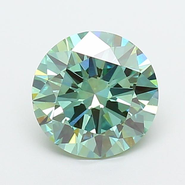 2.07 Ct. Fancy Vivid Green Round Lab Grown Diamond