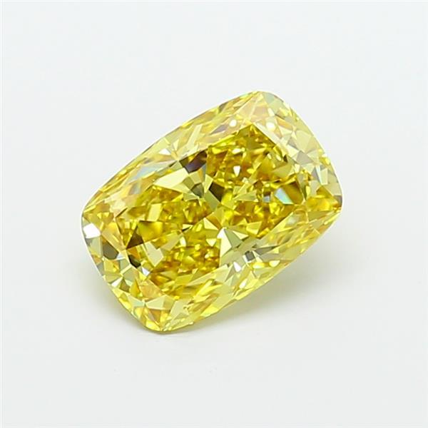 2.52 Ct. Fancy Intense Yellow Cushion Lab Grown Diamond