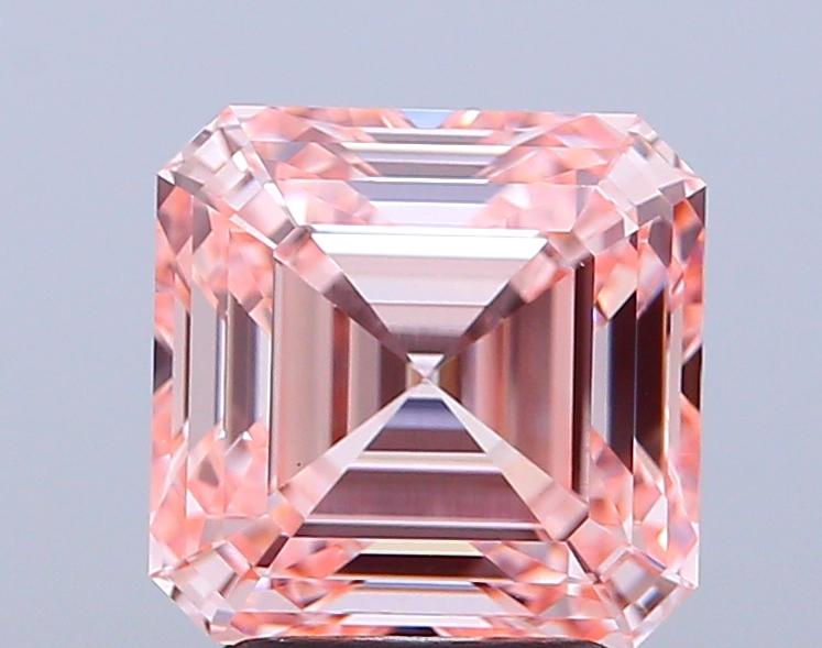 3.06 Ct. Fancy Intense  Pink Asscher Lab Grown Diamond