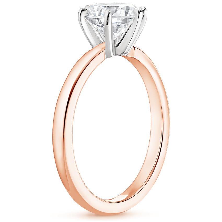14K Rose Gold Six-Prong 2mm Comfort Fit Ring, large side view