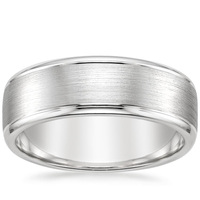 Men Titanium Ring Gold Matte Wedding Band Anniversary Engagement Ring 7mm 