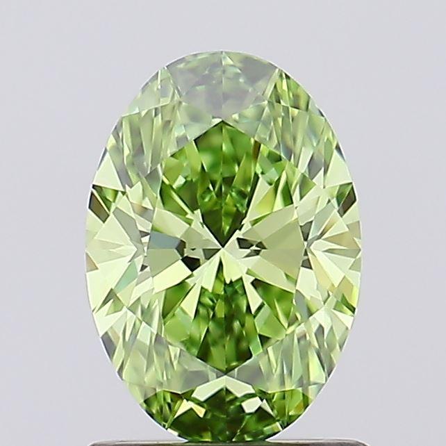1.06 Ct. Fancy Vivid Green Oval Lab Grown Diamond