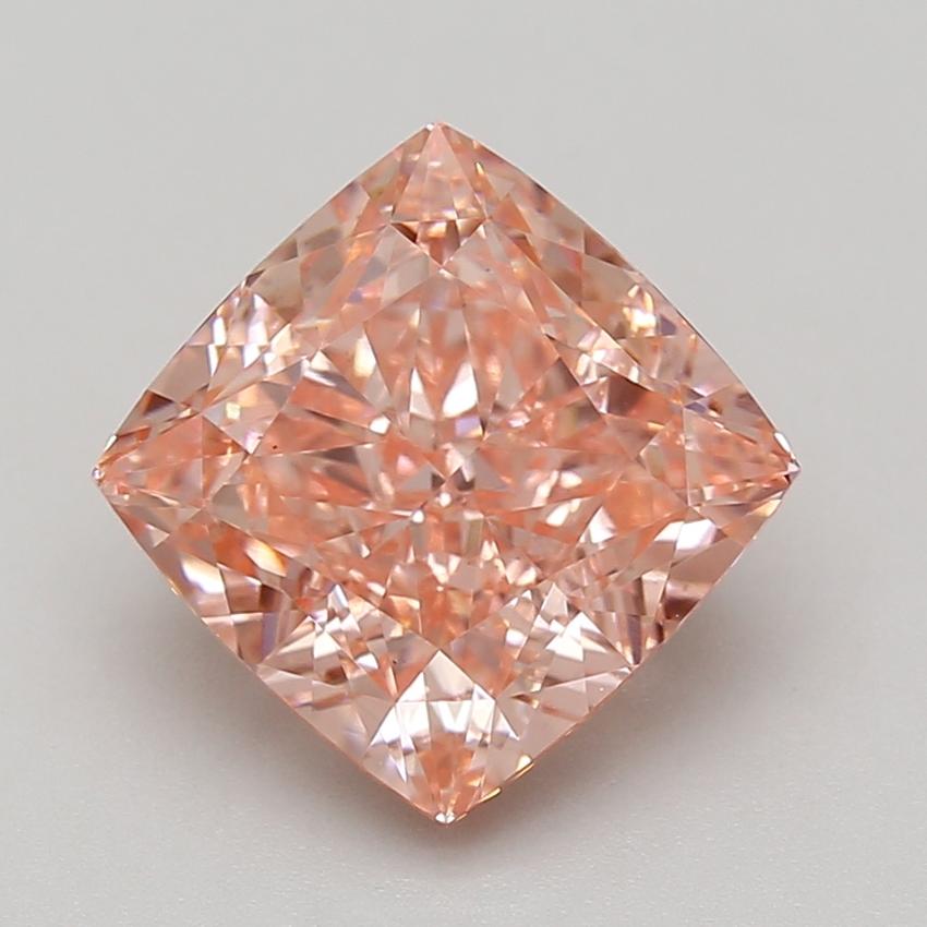 5.09 Ct. Fancy Vivid Pink Cushion Lab Grown Diamond