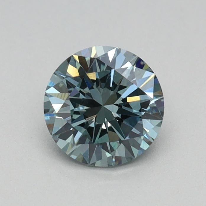 0.43 Ct. Fancy Intense Greenish Blue Round Lab Grown Diamond