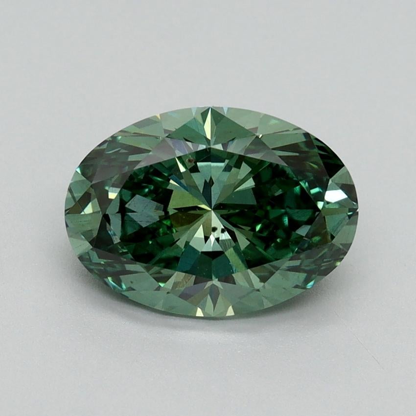 2.12 Ct. Fancy Vivid Green Oval Lab Grown Diamond