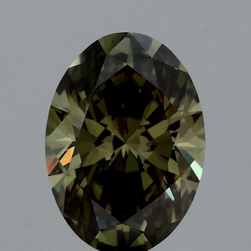 1.51 Ct. Fancy Vivid Green Oval Lab Grown Diamond