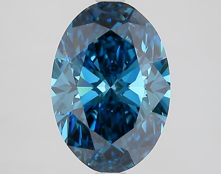 3.32 Ct. Fancy Vivid Blue Oval Lab Grown Diamond