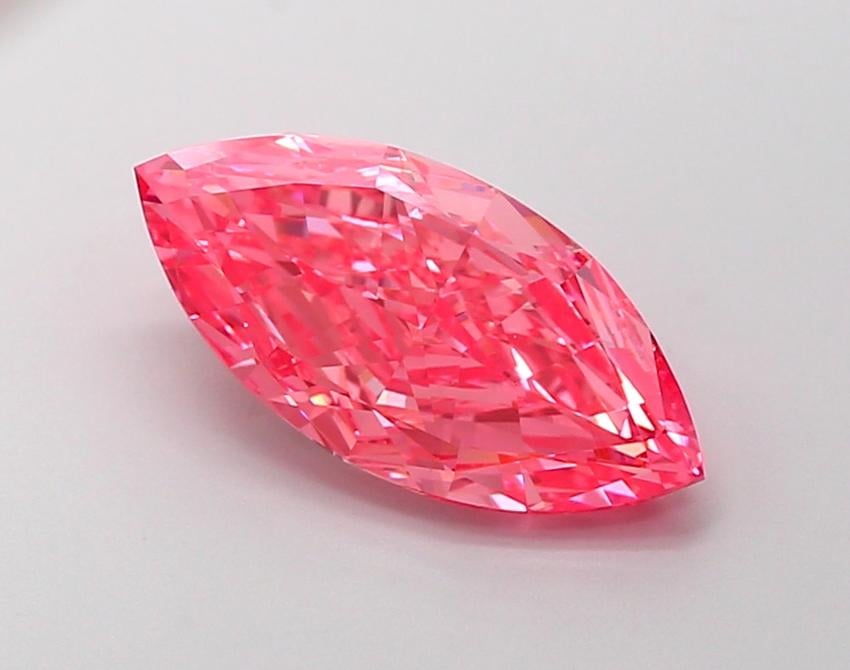 3.09 Ct. Fancy Vivid Pink Marquise Lab Grown Diamond