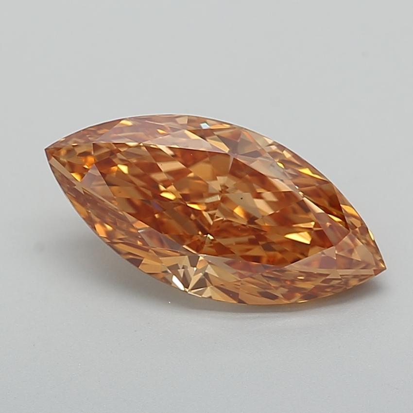 2.91 Ct. Fancy Vivid Brownish Orange Marquise Lab Grown Diamond