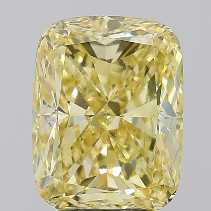 5.01 Ct. Fancy Intense Yellow Cushion Lab Grown Diamond