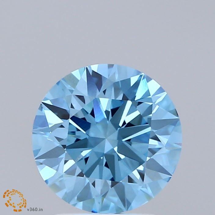 2.01 Ct. Fancy Vivid Blue Round Lab Grown Diamond