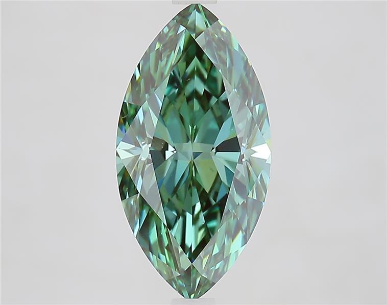 3.31 Ct. Fancy Vivid  Green Marquise Lab Grown Diamond