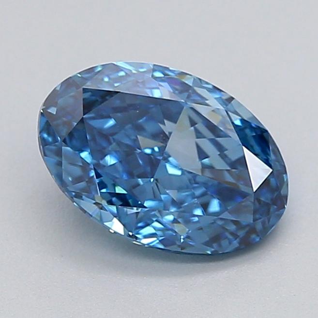 1.01 Ct. Fancy Vivid  Blue Oval Lab Grown Diamond