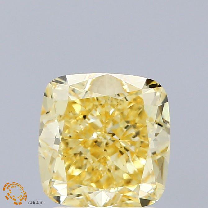 2.00 Ct. Fancy Intense Yellow Cushion Lab Grown Diamond
