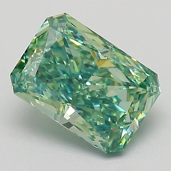 1.54 Ct. Fancy Vivid  Green Radiant Lab Grown Diamond
