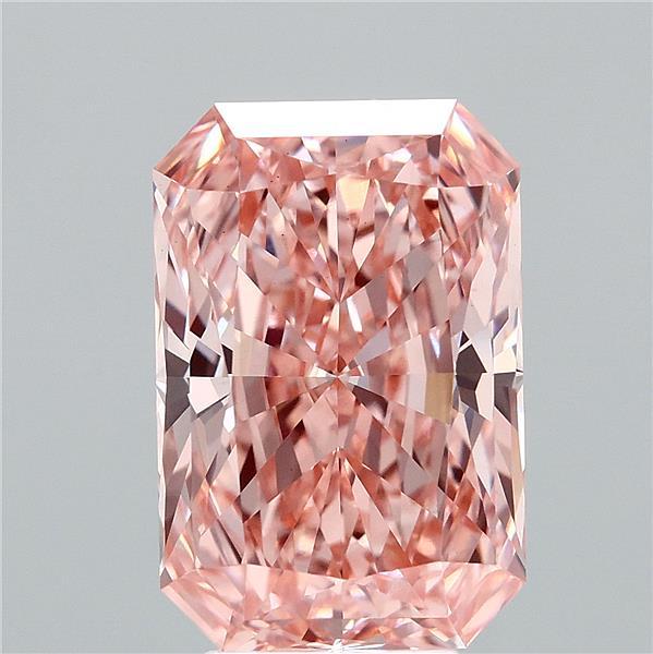 5.26 Ct. Fancy Vivid Pink Radiant Lab Grown Diamond