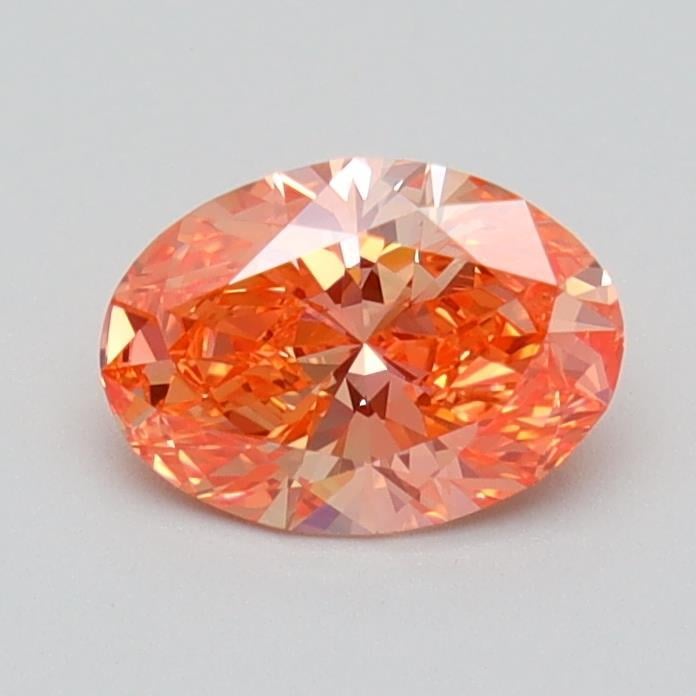0.83 Ct. Fancy Vivid Orange Pink Oval Lab Grown Diamond