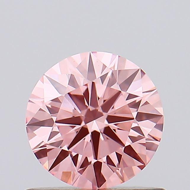 0.58 Ct. Fancy Vivid Pink Round Lab Grown Diamond