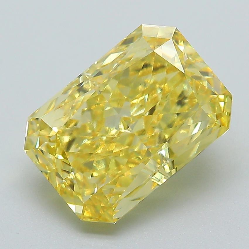 4.21 Ct. Fancy Vivid Yellow Radiant Lab Grown Diamond