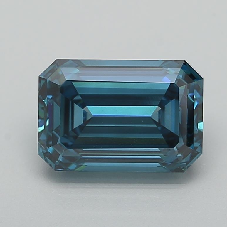 3.59 Ct. Fancy Vivid  Blue Emerald Lab Grown Diamond