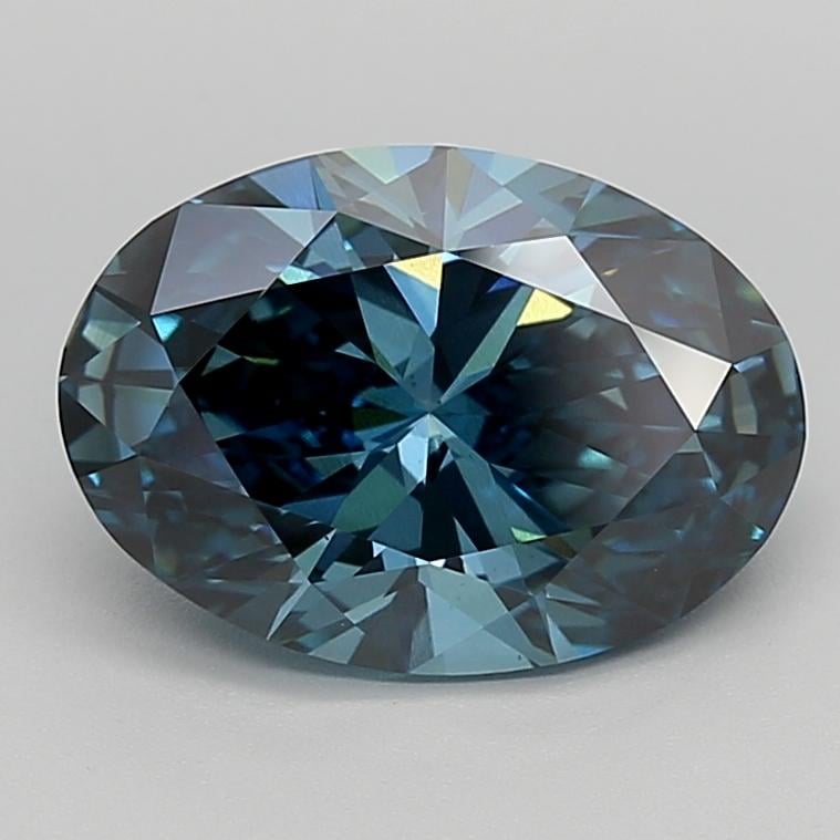 4.00 Ct. Fancy Deep  Blue Oval Lab Grown Diamond