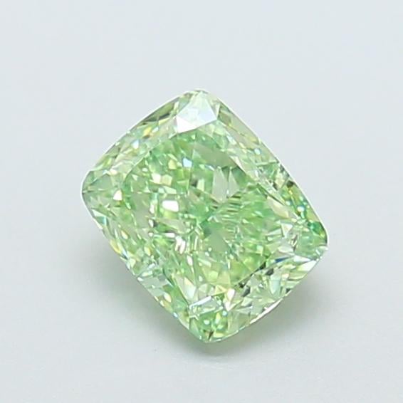 1.20 Ct. Fancy Vivid Green Cushion Lab Grown Diamond
