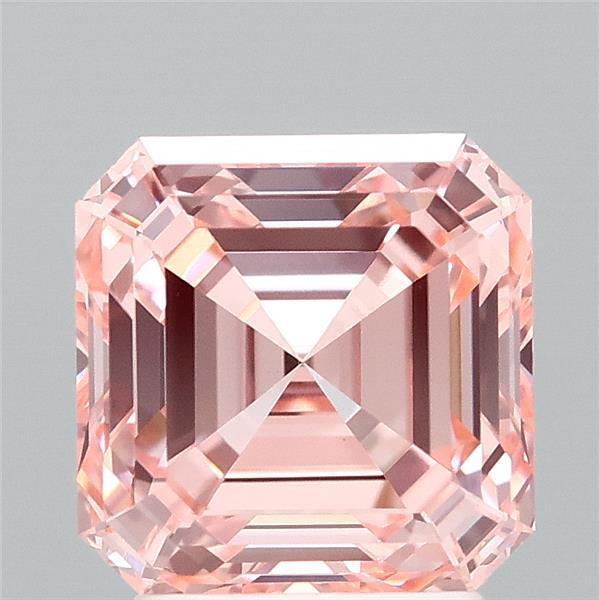 2.90 Ct. Fancy Vivid Pink Asscher Lab Grown Diamond