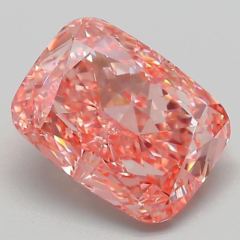 3.20 Ct. Fancy Vivid Pink Cushion Lab Grown Diamond