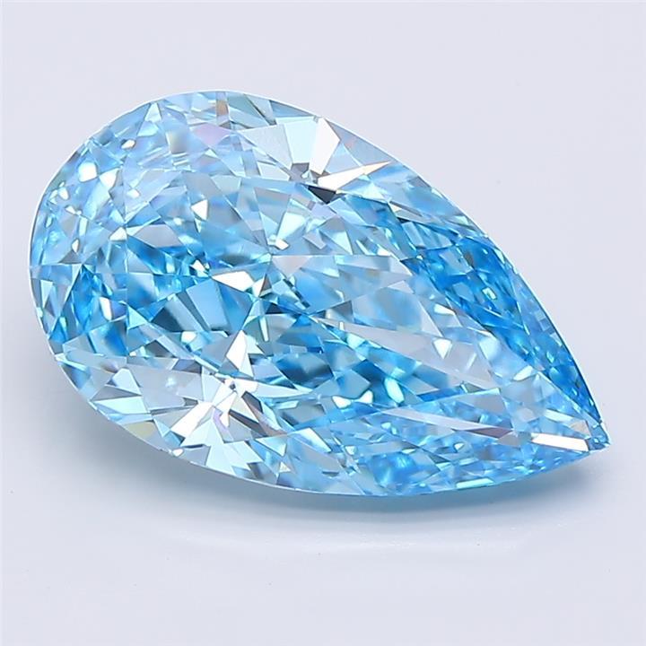 5.03 Ct. Fancy Vivid  Blue Pear Lab Grown Diamond