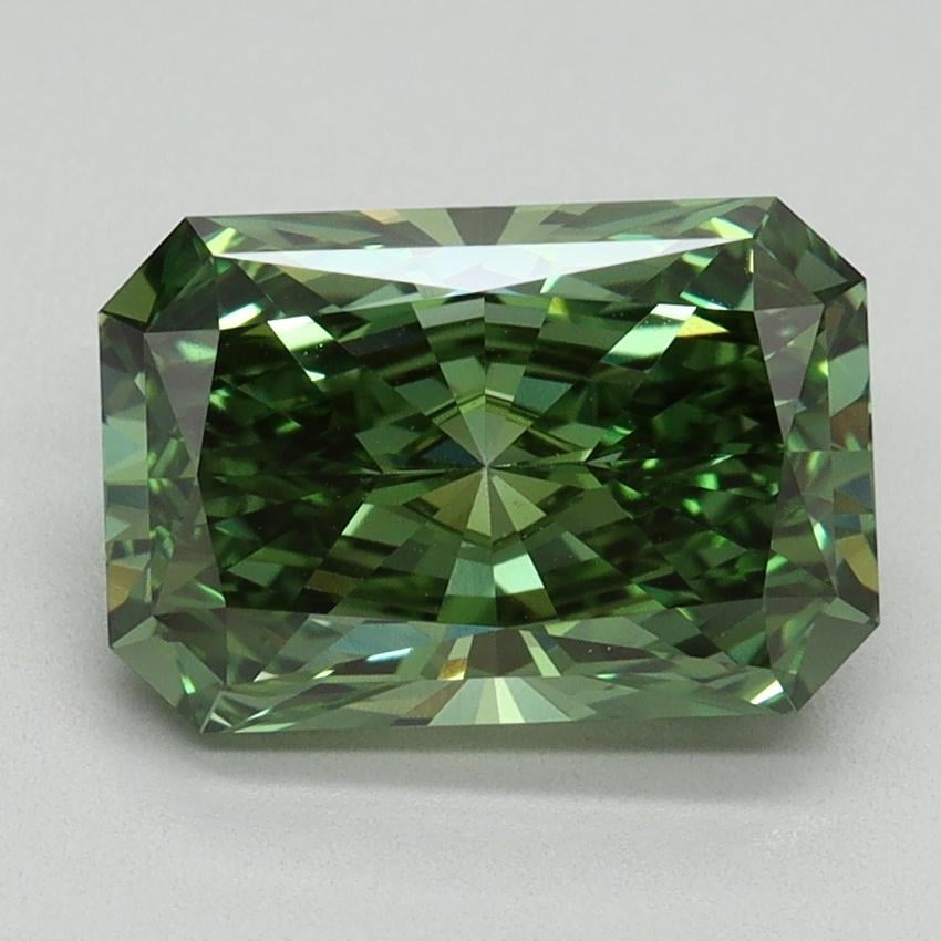 2.77 Ct. Fancy Vivid Green Radiant Lab Grown Diamond