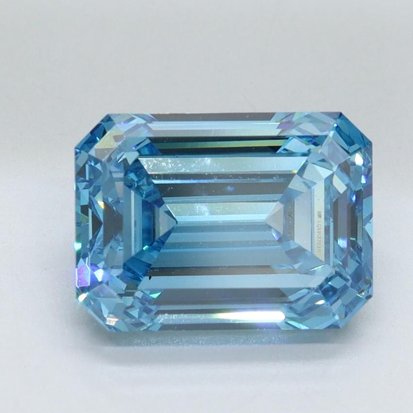 3.71 Ct. Fancy Vivid Malibu Blue Emerald Lab Grown Diamond