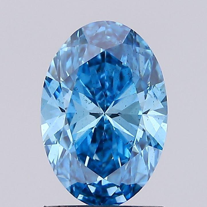 1.54 Ct. Fancy Vivid Blue Oval Lab Grown Diamond