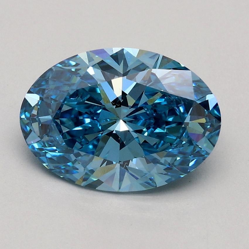 1.51 Ct. Fancy Vivid Blue Oval Lab Grown Diamond