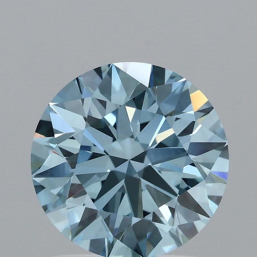 1.62 Ct. Fancy Vivid Blue Round Lab Grown Diamond