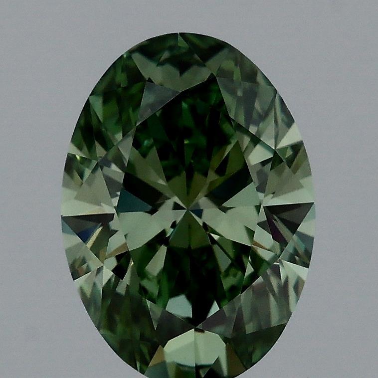 1.17 Ct. Fancy Vivid Green Oval Lab Grown Diamond