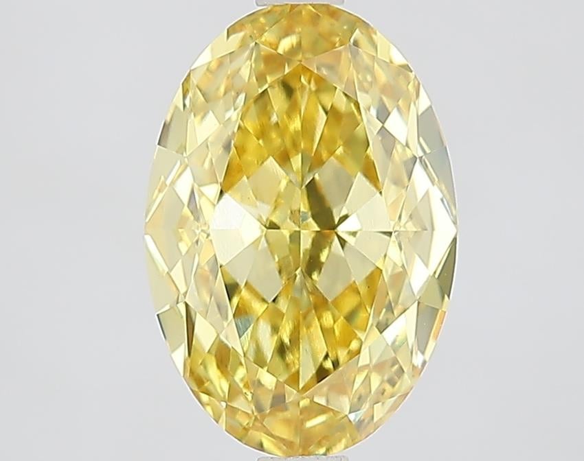 3.03 Ct. Fancy Vivid Yellow Oval Lab Grown Diamond