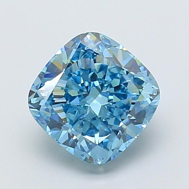2.20 Ct. Fancy Vivid Blue Cushion Lab Grown Diamond
