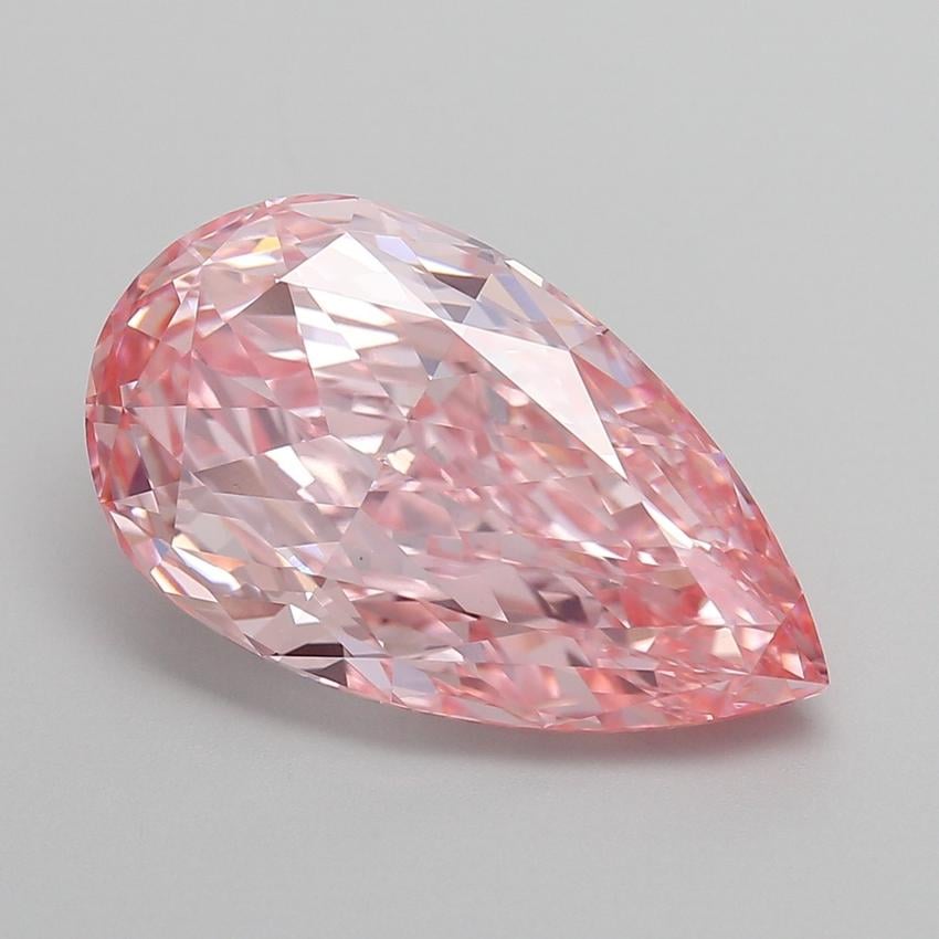 8.13 Ct. Fancy Vivid Pink Pear Lab Grown Diamond