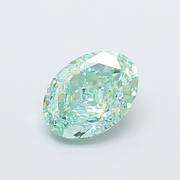 1.22 Ct. Fancy Vivid Green Oval Lab Grown Diamond