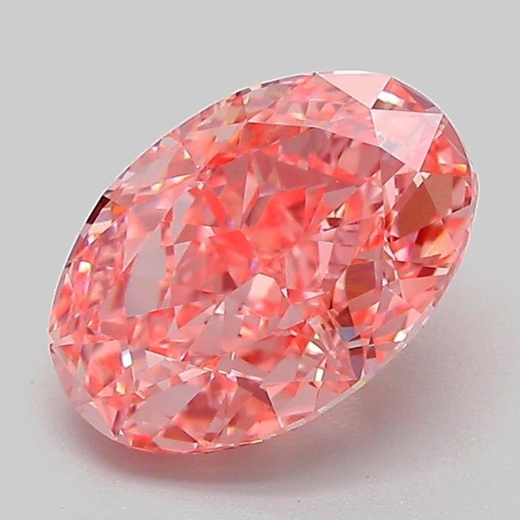2.10 Ct. Fancy Vivid Pink Oval Lab Grown Diamond