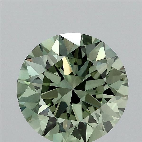 3.01 Ct. Fancy Vivid  Green Round Lab Grown Diamond