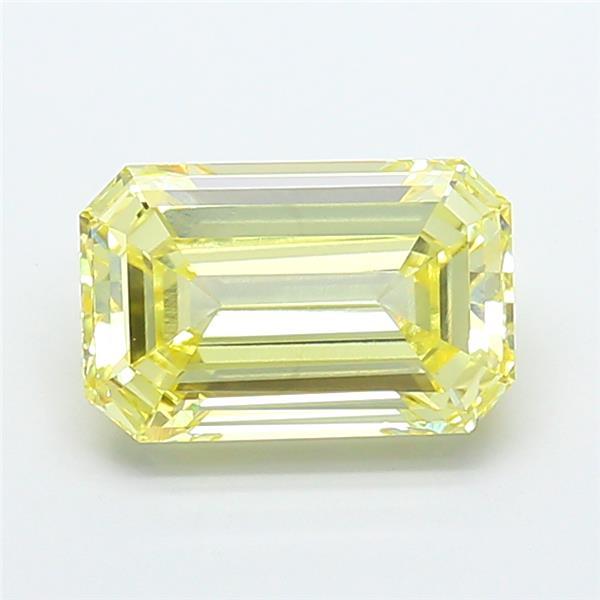 3.96 Ct. Fancy  Yellow Emerald Lab Grown Diamond