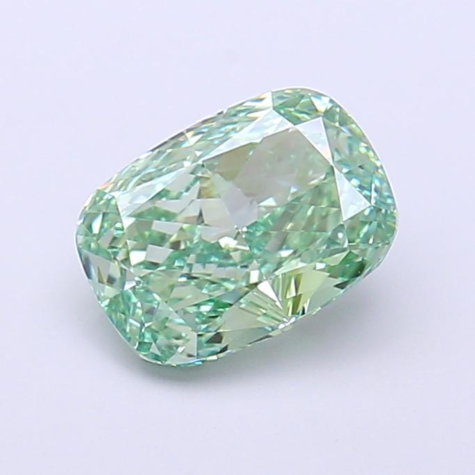 1.54 Ct. Fancy Vivid  Green Cushion Lab Grown Diamond